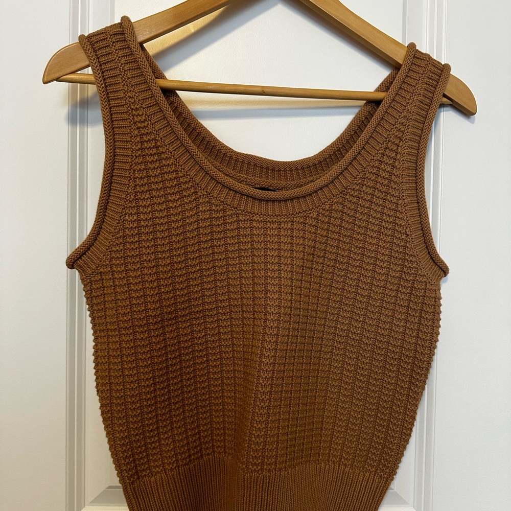 Camel Quince Knit Sleeveless Top